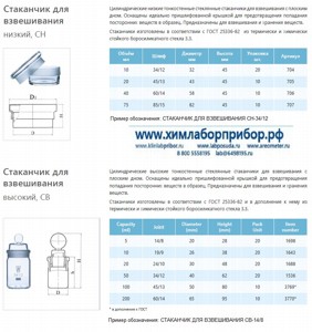 Стакан лабораторный стеклянный низкий для взвешивания СН-45/13, 20 мл Стакан лабораторный стеклянный низкий для взвешивания СН-45/13, 20 мл